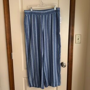 Old Navy Indigo Striped Wide-Leg Pants
